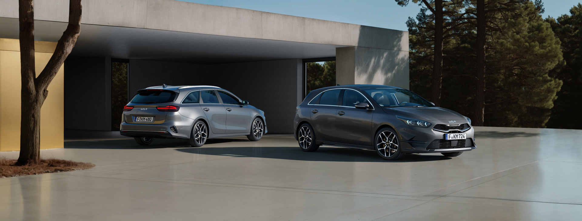 Header der Kia Sommerangebote, zwei Fahrzeuge