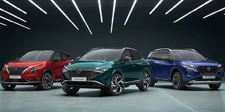 Drei Nissan Fahrzeuge.